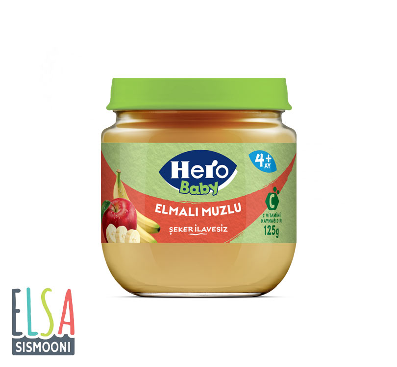 پوره میوه سیب و موز هروبیبی Hero Baby