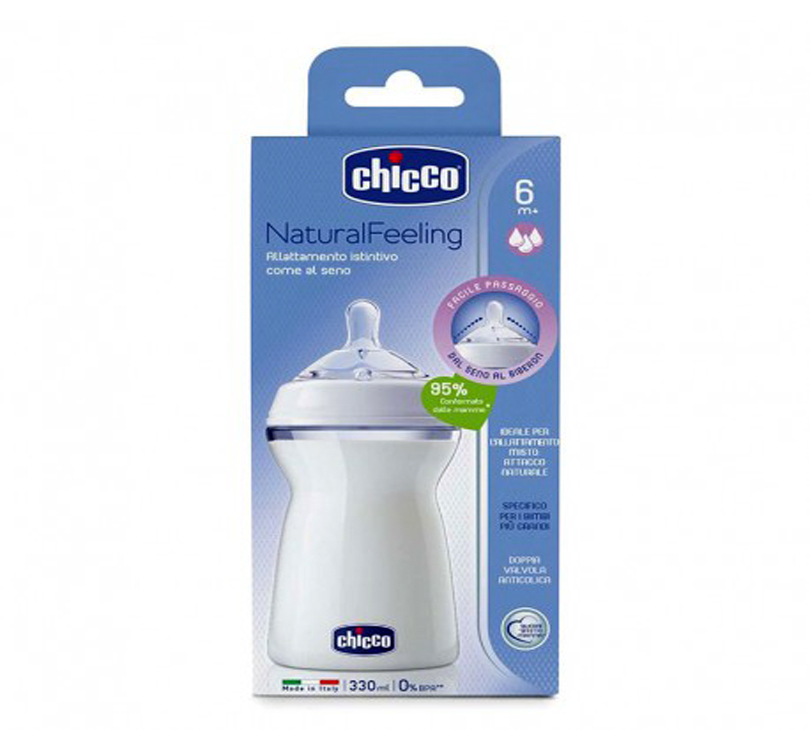 شیشه شیر نچرال فیلینگ 330میل چیکو Chicco