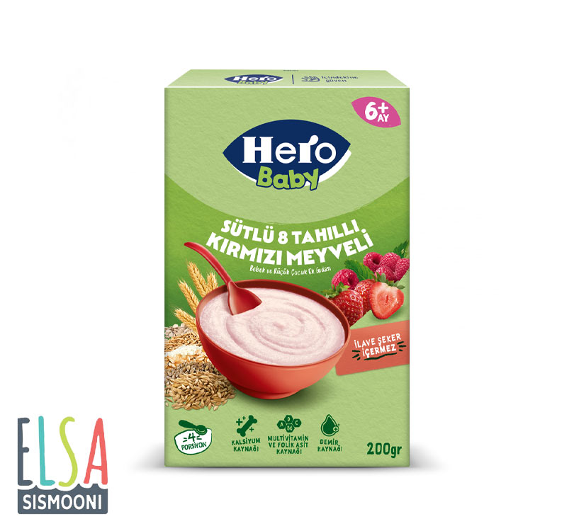 سرلاک هروبیبی غلات و توت فرنگی Hero Baby